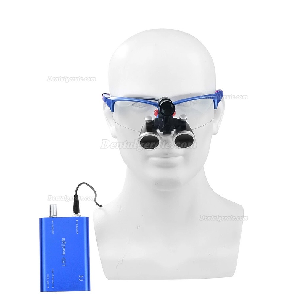 Dental-Binokularlupe 3,5-fach mit 5 W LED-Licht und Filter